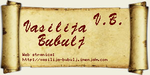 Vasilija Bubulj vizit kartica